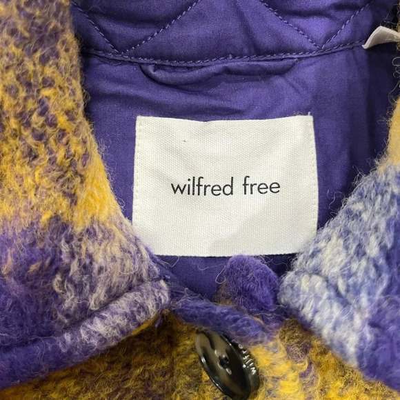 Aritzia Wilfred Free Autumn Wool Cropped Shacket Yellow, Purple, Blue  Size XS - Picture 4 of 11